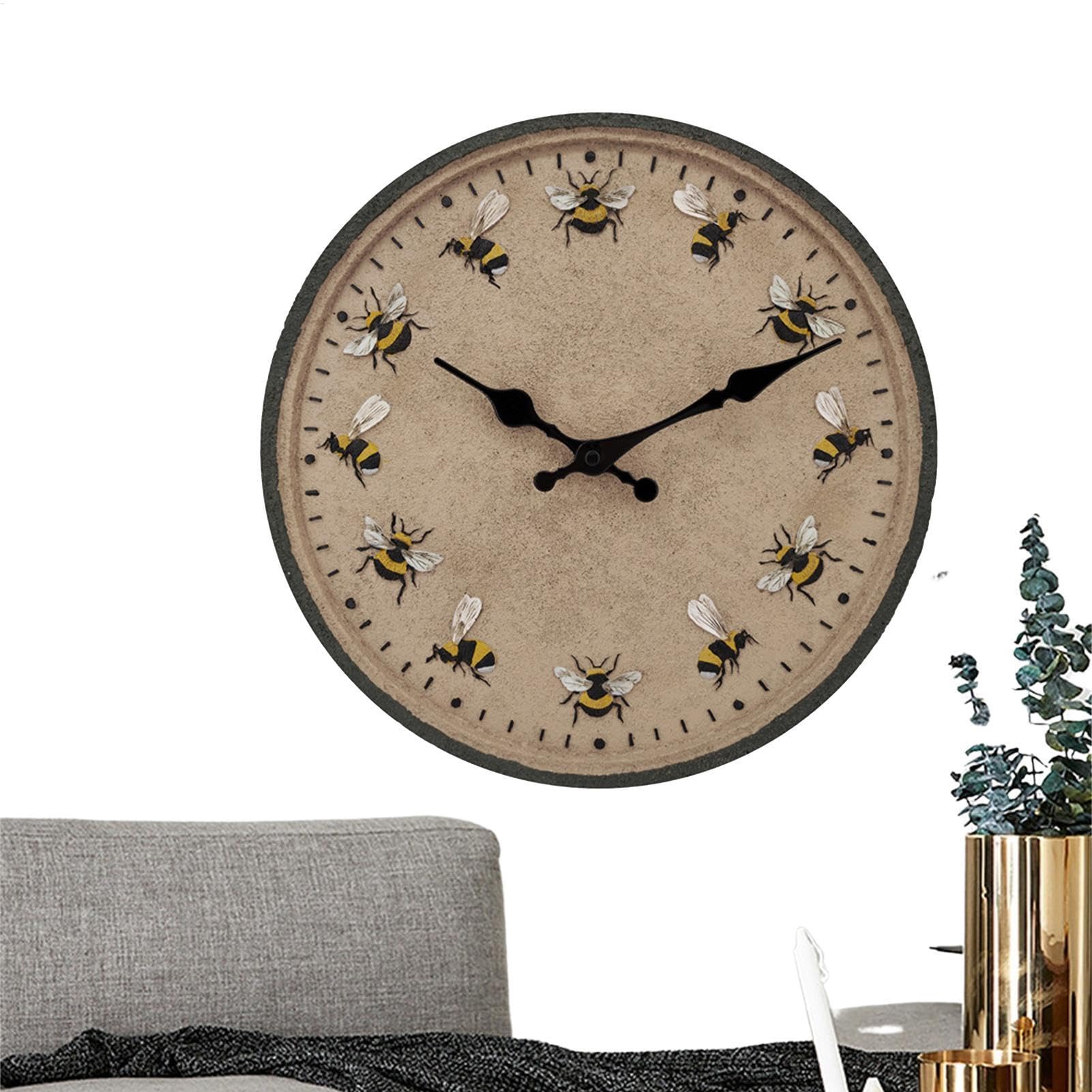 Horloge murale d'abeille Teksome 30 cm silencieuse pour salon et chambre