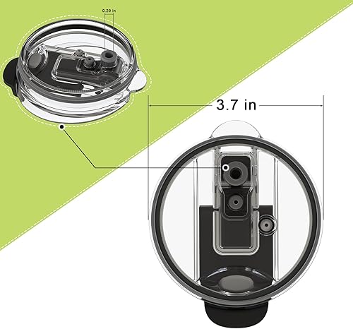 Miniatura 2 de Zukro Tapa de repuesto con popote a presión para vaso de 50 y 40 onzas, tapa de repuesto para vaso aislado de 40 onzas50 onzas, color negro