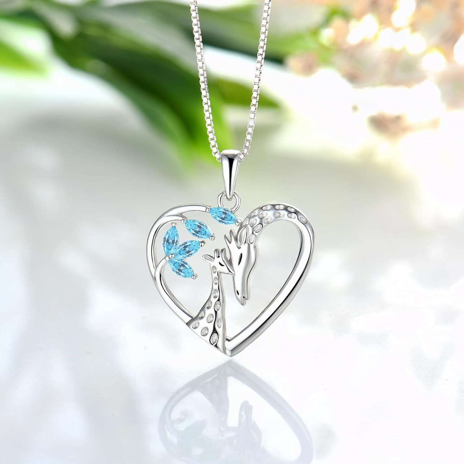 STARCHENIE Giraffe Necklace 925 Sterling Silver Heart Pendant Animal Jewelry for Women - Image 3