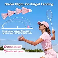 Vista 6 de HIRALIY 12/24 Pack Badminton Birdies Nylon, Durable Shuttlecocks for Backyard & Baseball Batting Practice, Wind Resistant Yellow/Pink Bulk Ball Set