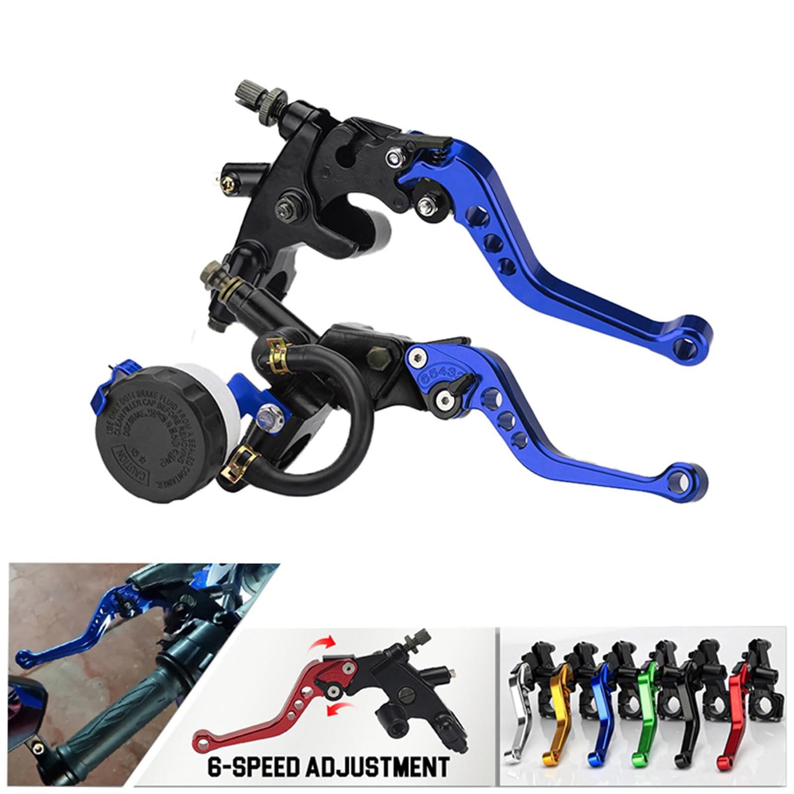 Motorrad-Kupplungsbremshebel Motorrad-Kupplungs- und Bremszylinder-Ausgleichsbehälter-Hebel Universal 7/8" 22 mm(Titanium)