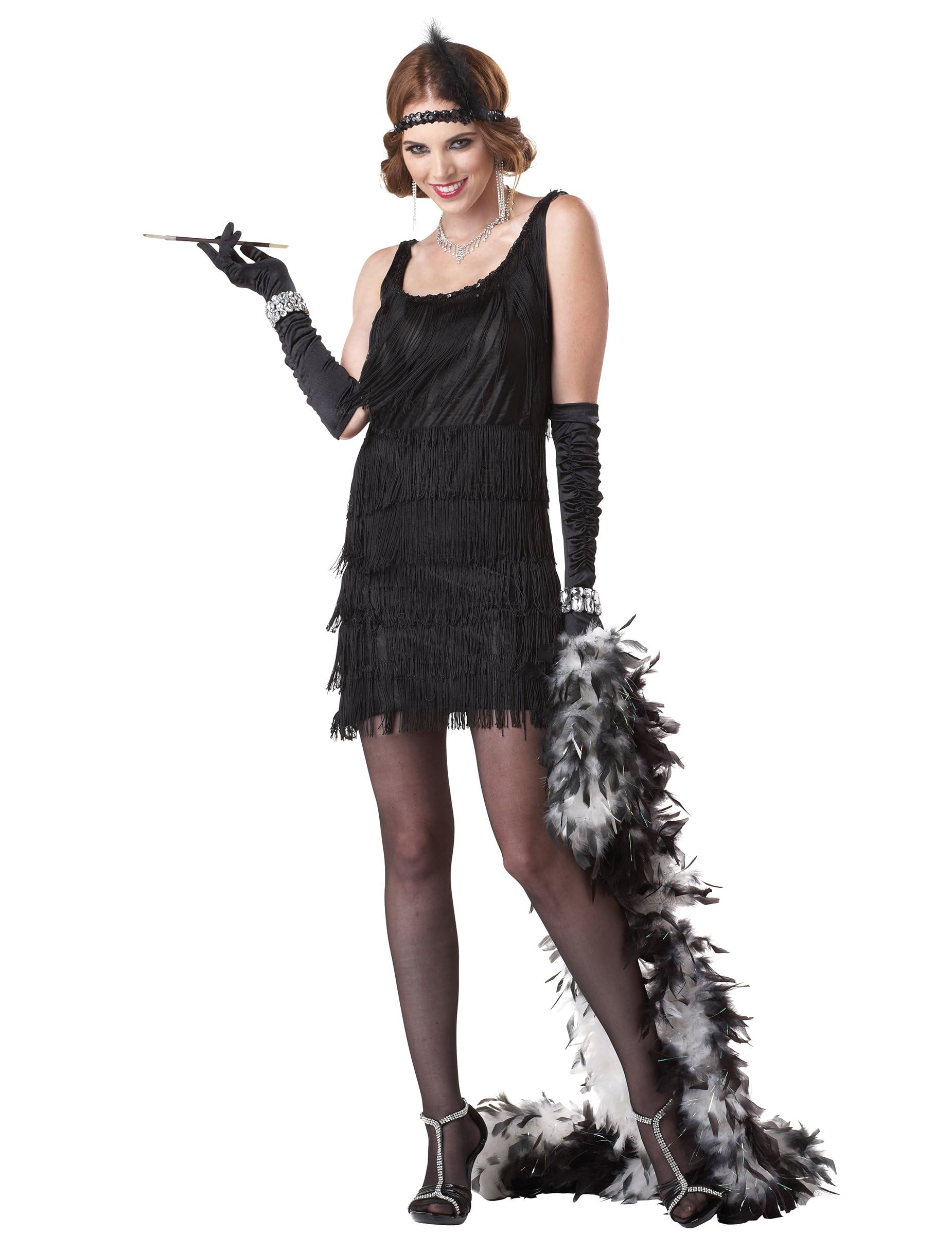 Women's Fashion Flapper Plus Size Costume, Black, 3XL