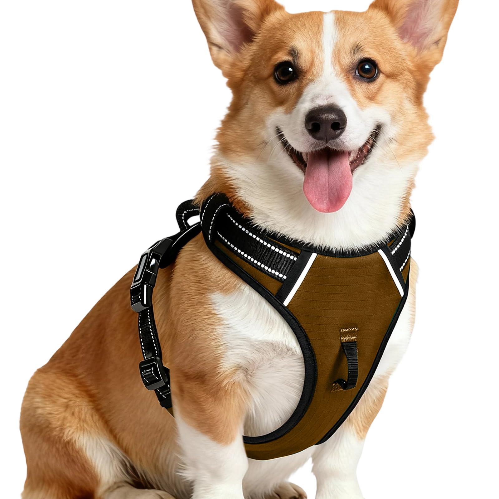 Photo 1 of No Pull Dog Harness, No-Choke Soft Padded Reflective Dog Vest Harness with Front Clip & Top Handle, 2 Quick-Release Buckles, Adjustable for Small Medium Large Dogs - L