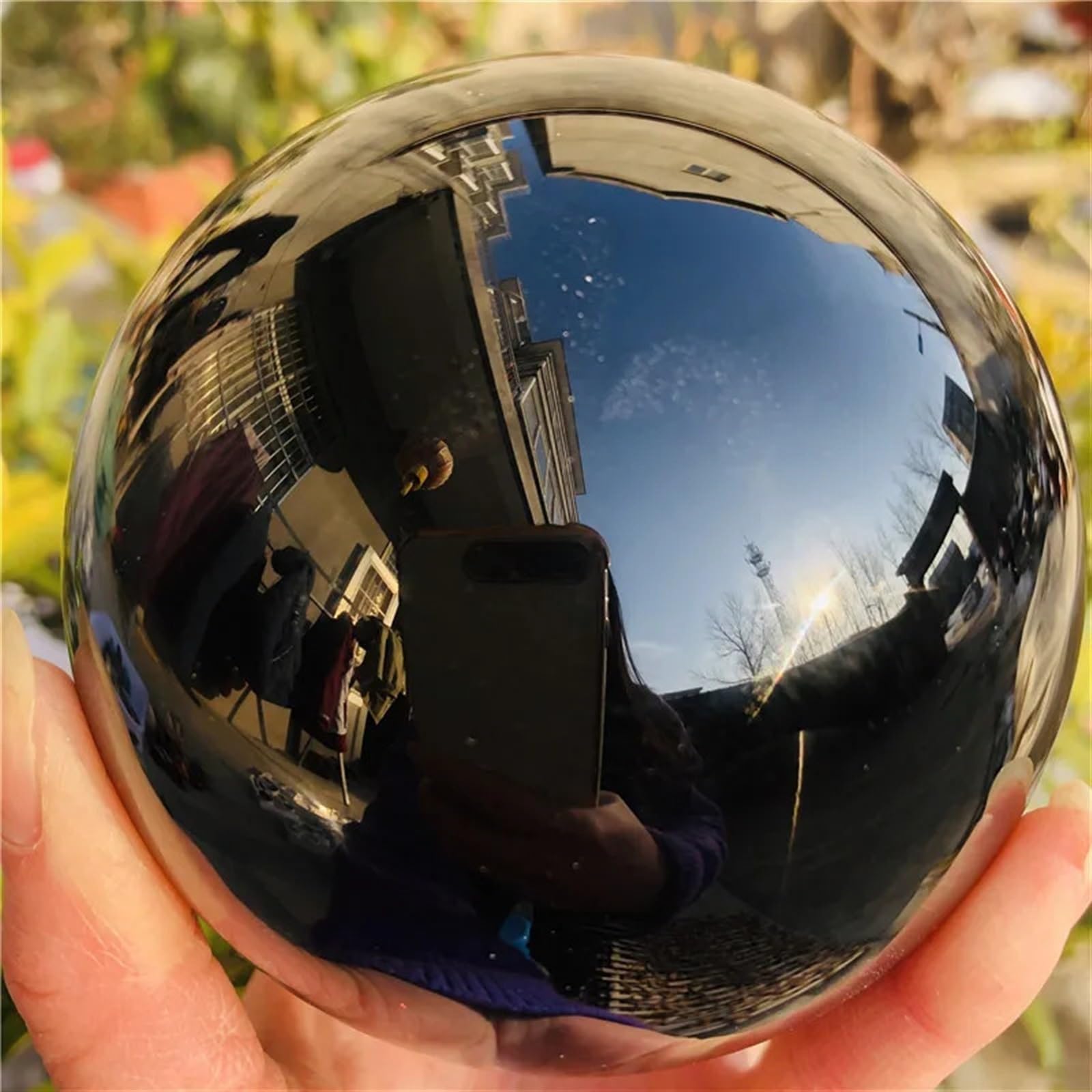 FOPURE Black Obsidian Sphere Large Crystal Ball Stone Ornaments (Size : 250g)
