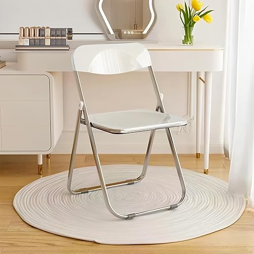 Miniatura 8 de Juego de 12 sillas plegables de plástico portátil de acrílico, fáciles de usar y almacenar, cómodas sillas de fiesta portátiles para el hogar,