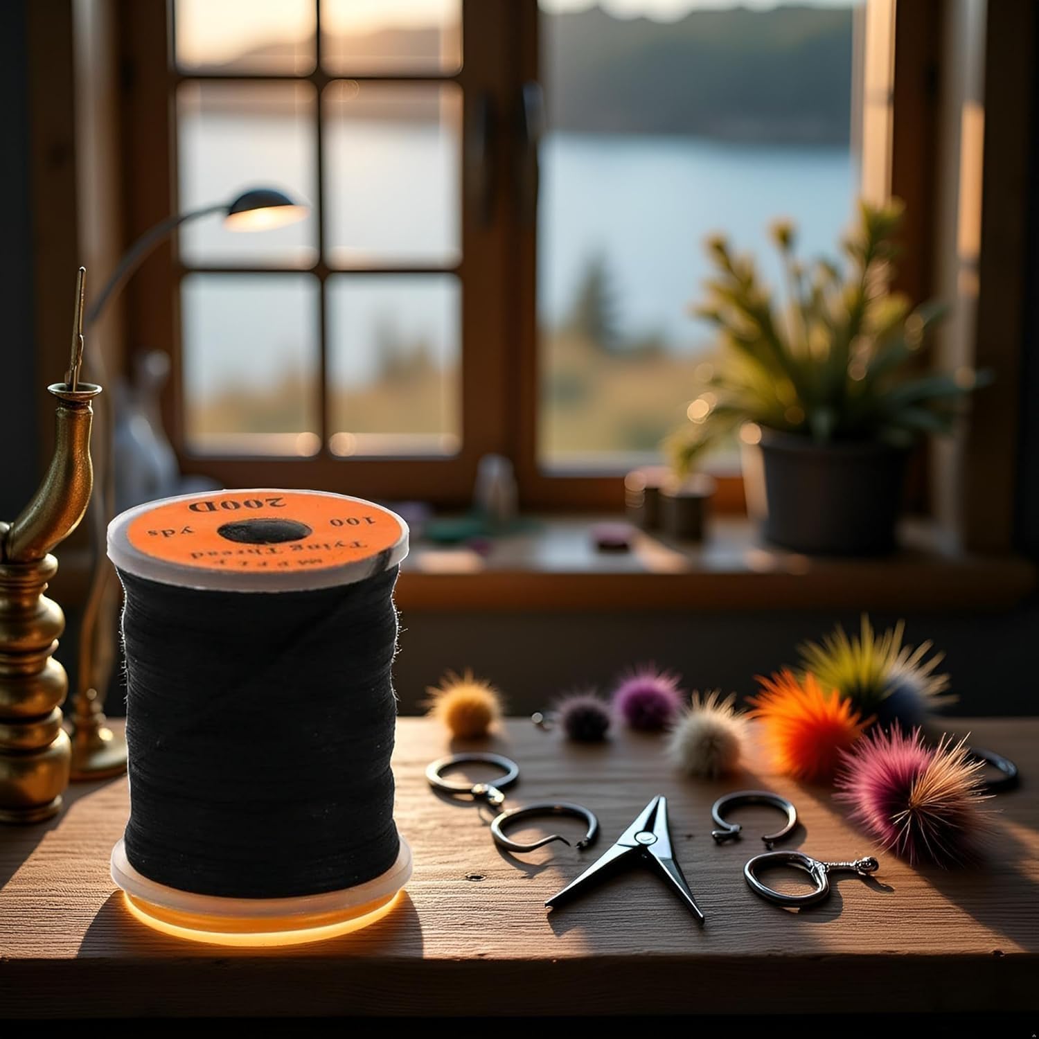 1 Roll Black Strong Fly Tying Thread,Fly Tying Thread Fishing Accessories 100Yard 200D Bass Fishing Hook Line Fly Tying Materials