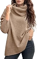 UNCLECAT Women's Oversized Turtleneck Sweater 2025 Fall Winter Long Sleeve Lightweight Knit Pullover Top