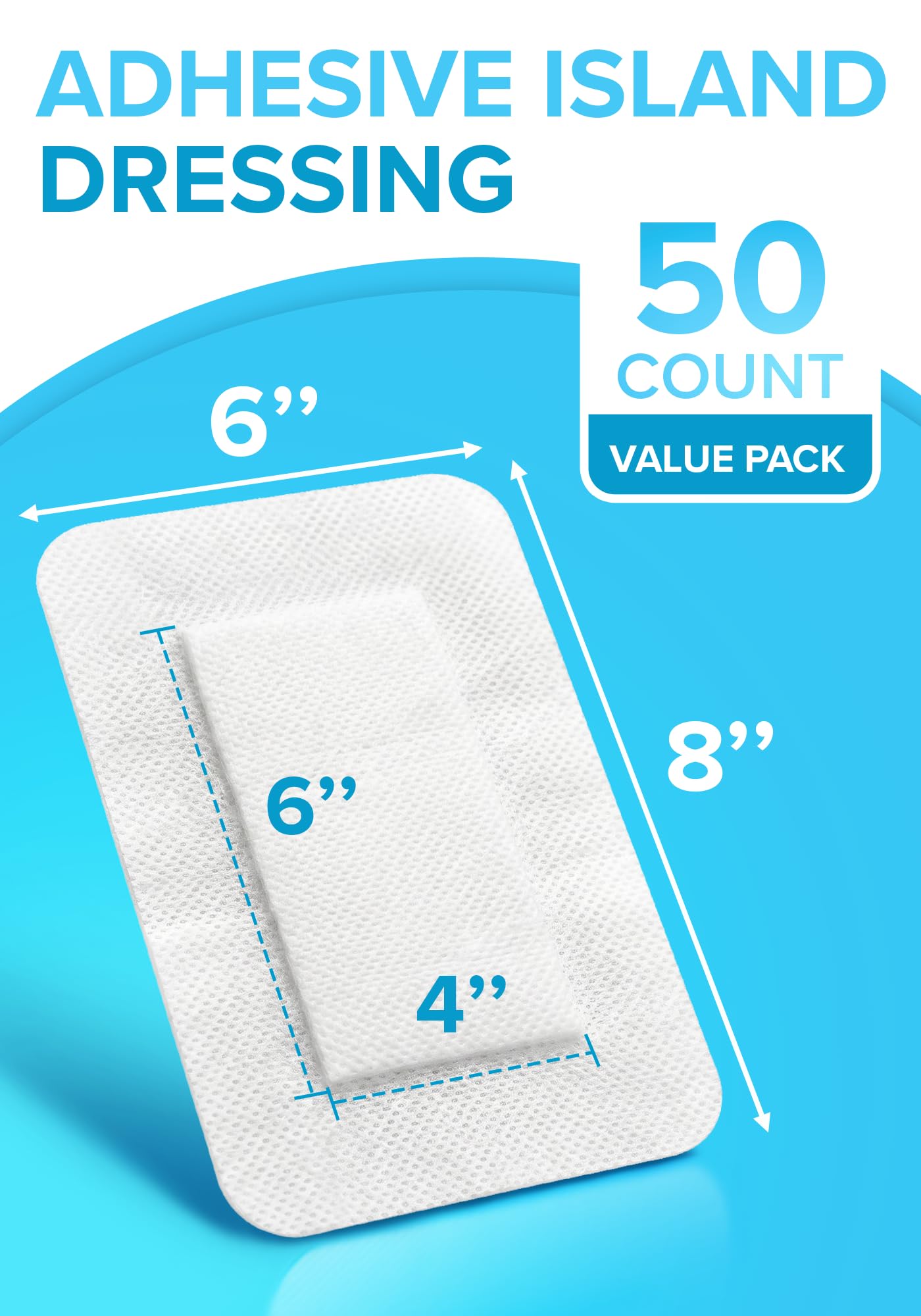 Island Dressing 6x8, 50pcs, Wound Care & Dressings, Large Bandage FSA&HSA — Amazon image 2