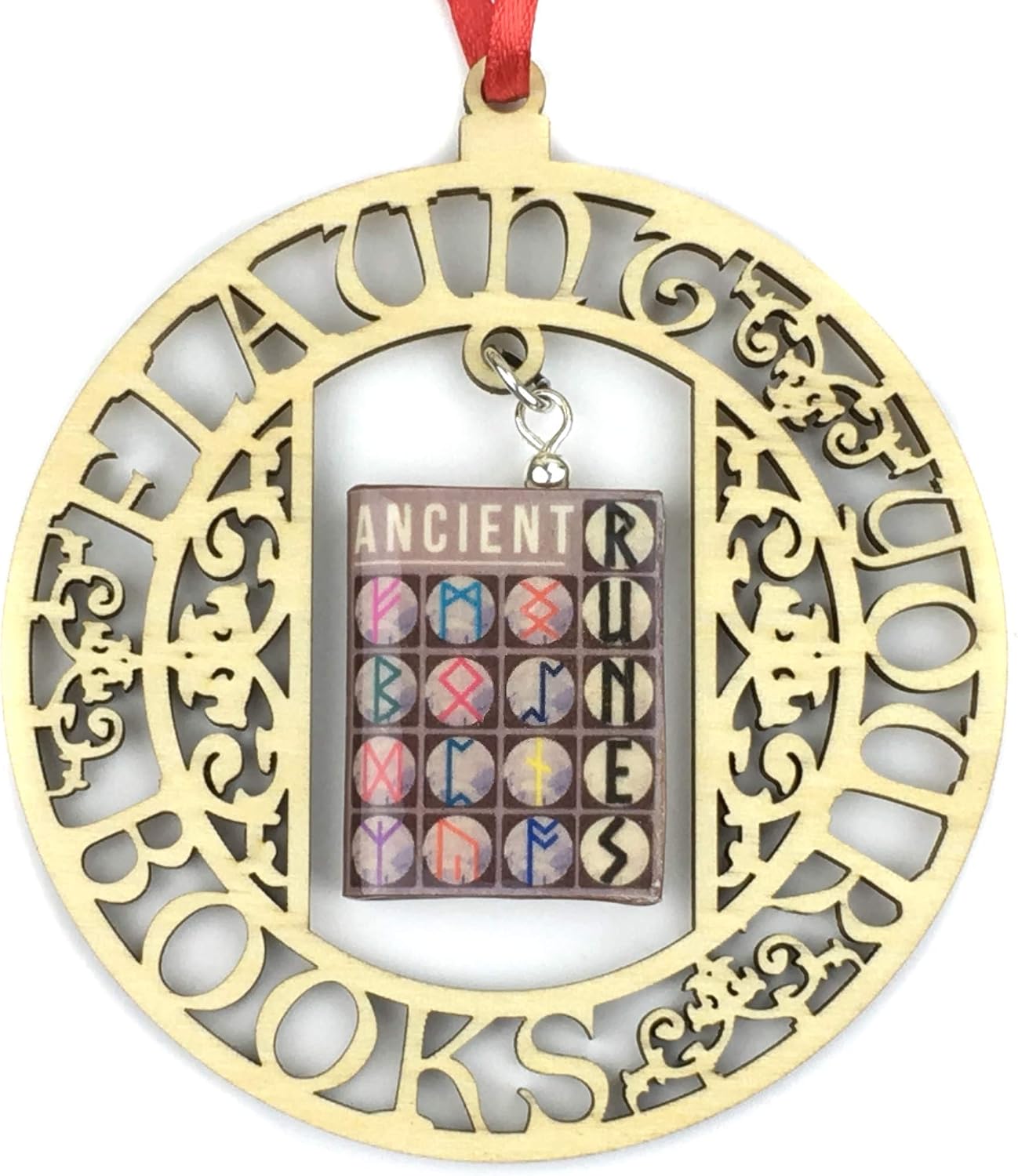 Ancient Runes School of Magic Clay Mini Book Framed Ornament Home Wall Decoration Trim Trinket