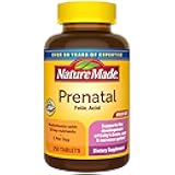 Nature Made Prenatal Multivitamin with Folic Acid, Prenatal Vitamin and Mineral Supplement for Daily Nutritional Support, 250 Tablets, 250 Day Supply