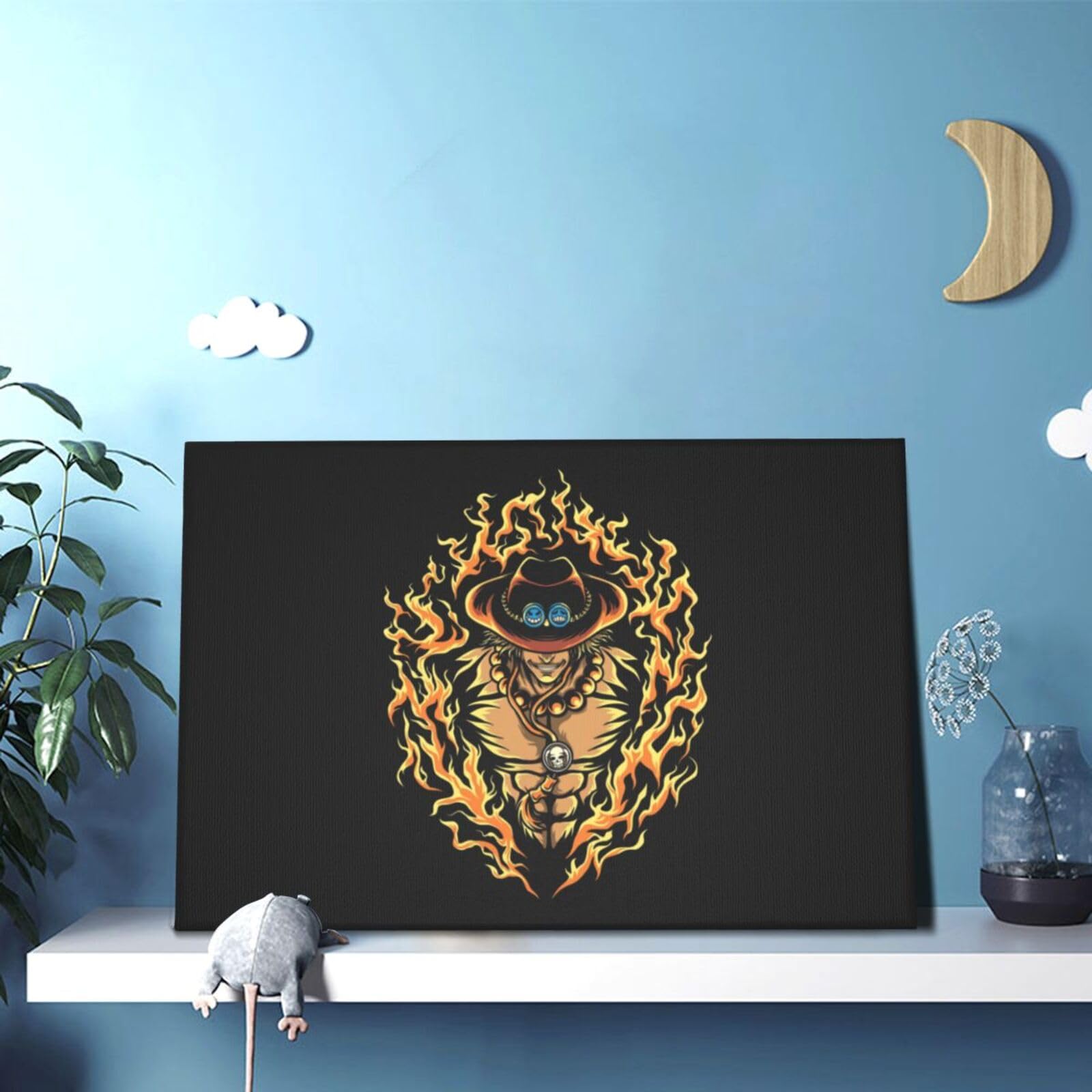 ワンピース ポートガス・D・エース アートプリント 壁掛け 置き飾り ワンピース ポートガス・D・エース アートプリント 壁掛け 置き