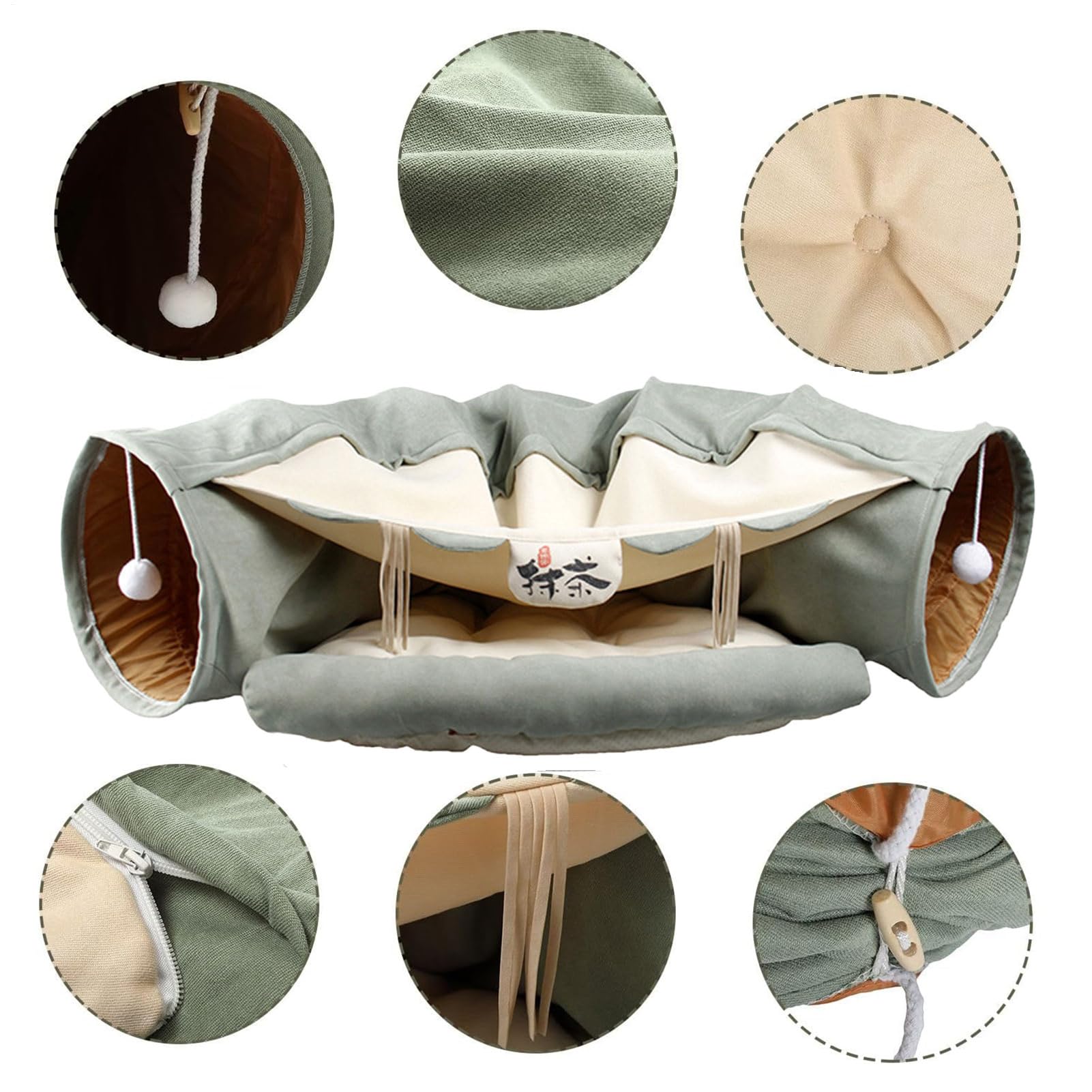 Zabawka tunelowa dla kotów, składany tunel dla kota – miękkie węże dla | kotów, przenośny, składany tunel dla zwierząt domowych, wielofunkcyjne legowisko dla kota, zabawka dla zwierząt domowych do