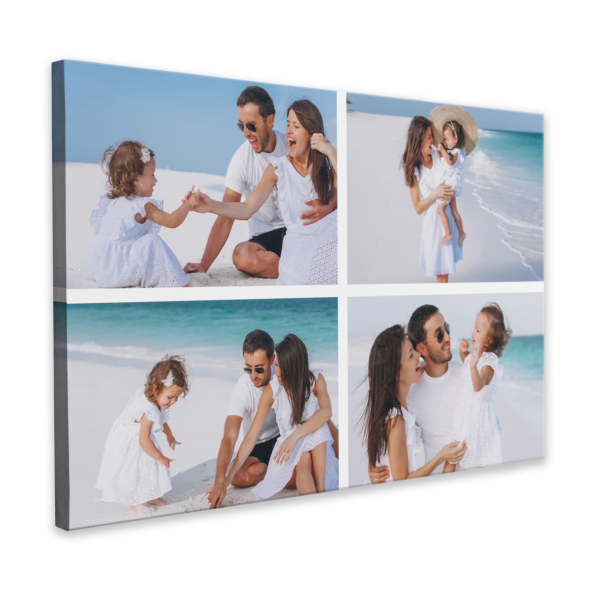 Print Maniacs Women's Landscape 4 Photo Personalized Canvas Gifts For Dad, Mum, And Men - Custom Pictures For Adults