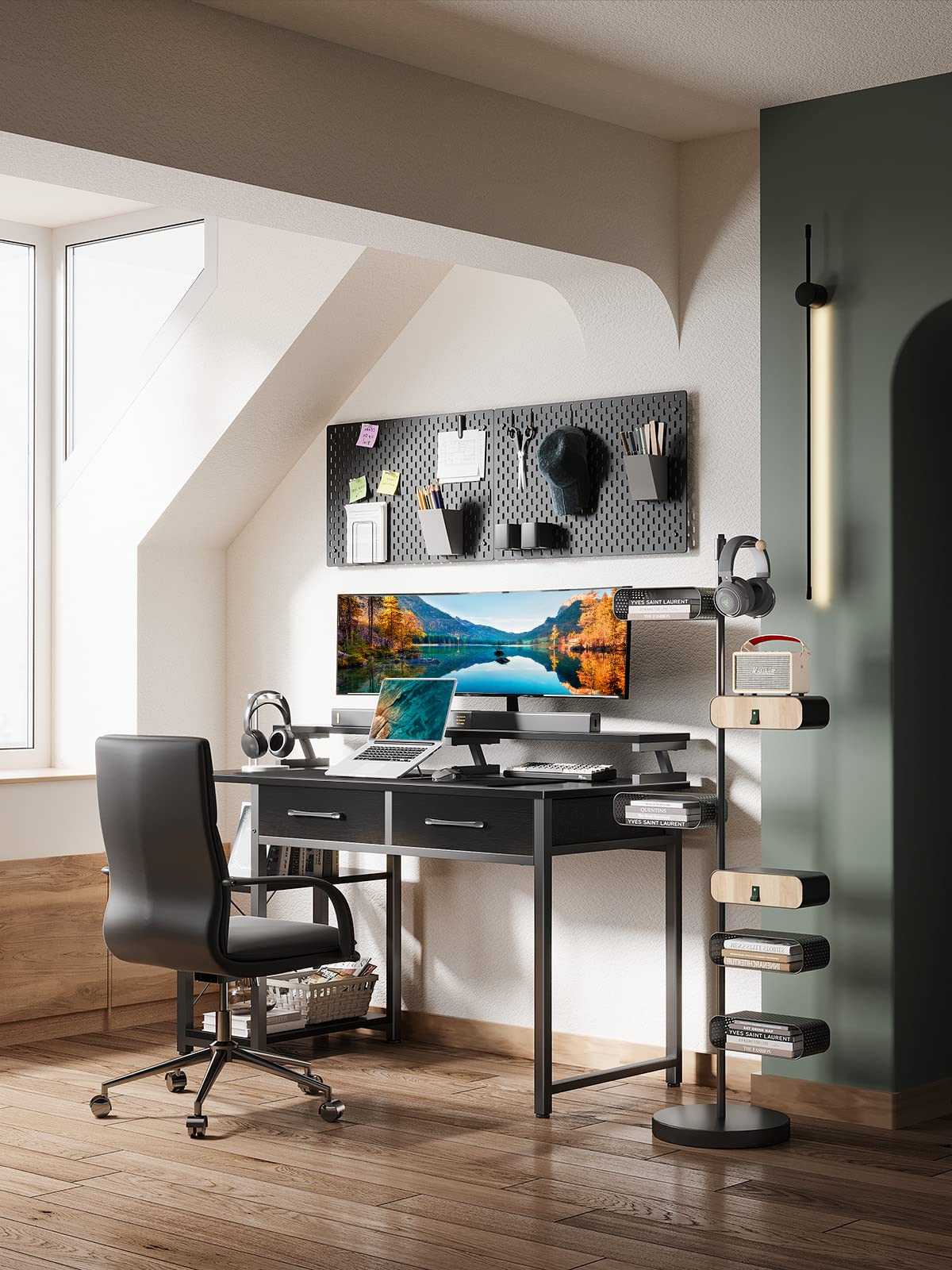 ODK Computer Desk with Drawers, 40 Inch Office Desk with Storage ...