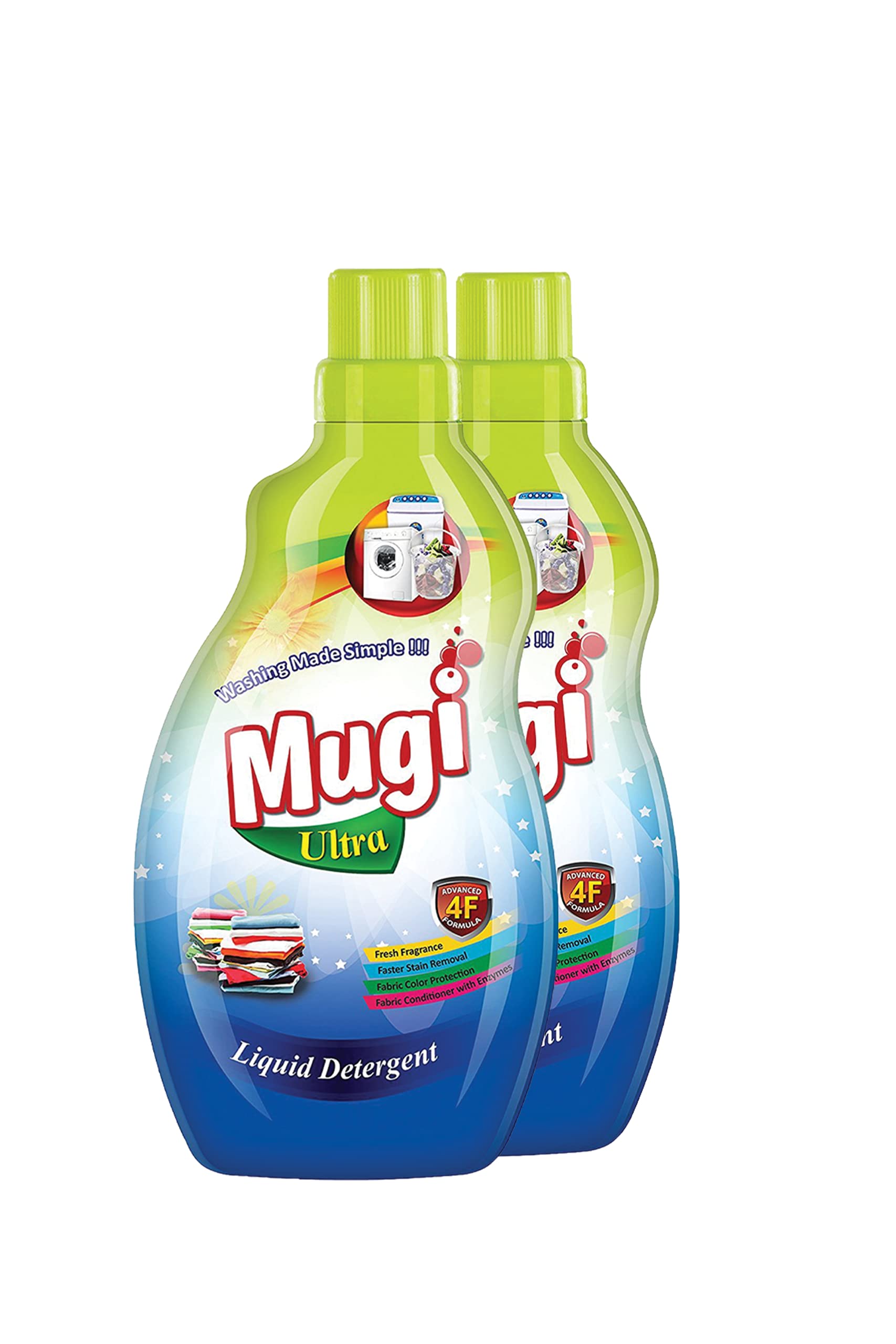 Mugi Ultra Liquid Detergent PREMIUM 1000ml combo (1+1) (Inbuilt Fabric Conditioner) | Tough Stain Removal | Top Load and Front Load Liquid Detergent | Detergent Liquid for Washing machine (B07V22RLD4) Amazon Price History, Amazon Price Tracker