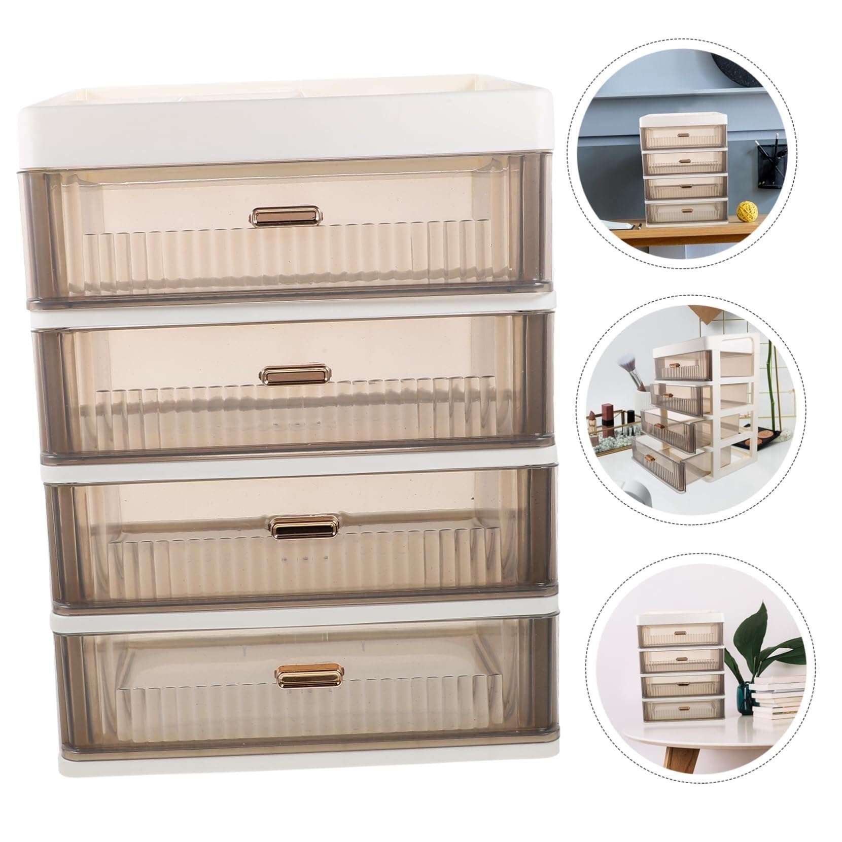 Organizer Da Scrivania Multifunzione Con Cassetti, Contenitore Trasparente For Cancelleria, Cosmetici E Accessori, Salvaspazio E Pratico For Riporre Gli Oggetti Sulla Scrivania.