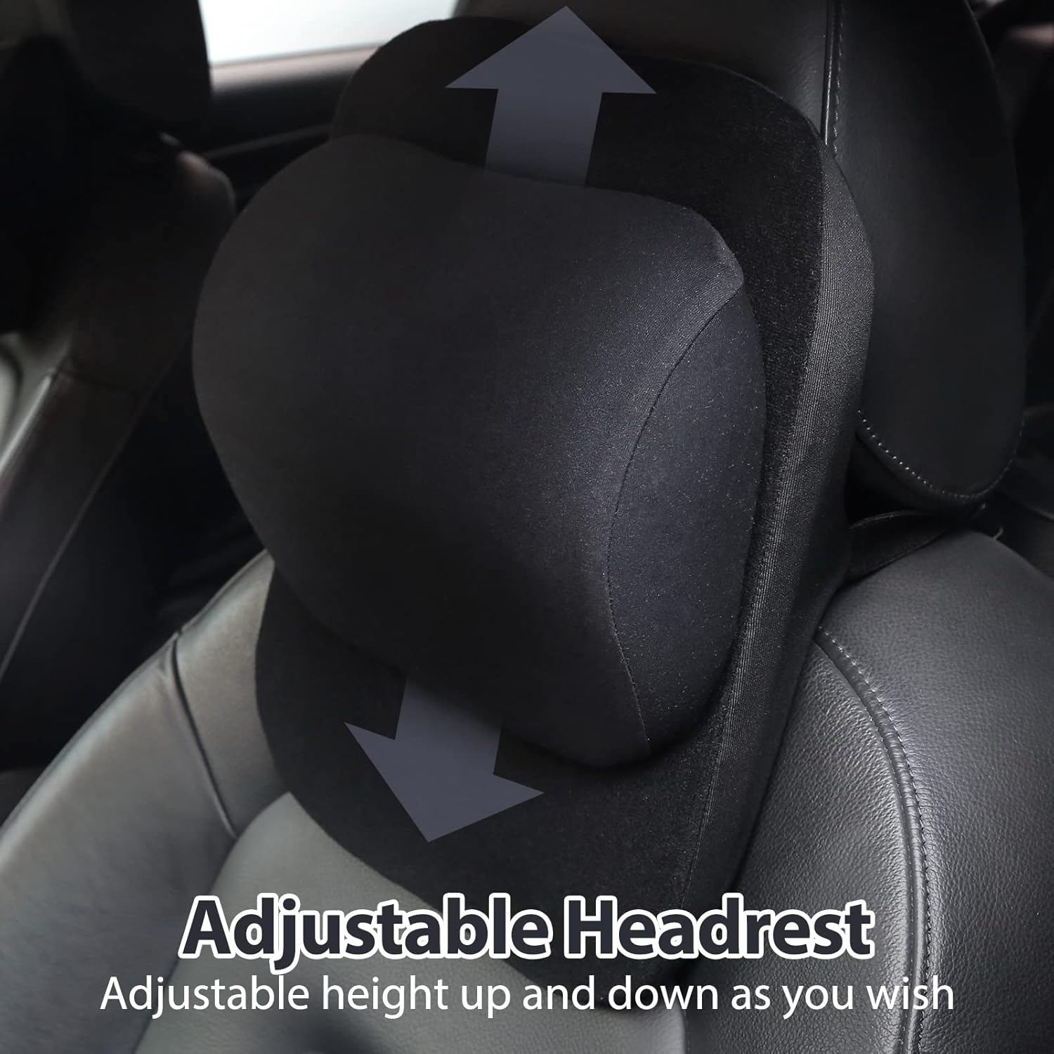 ZATOOTO Adjust Height Car Neck Pillow, Memory Foam Headrest Neck Support Pillow Adjustable Neck Pain Relieved Headrest Driving Seat Cervical Support - Image 2