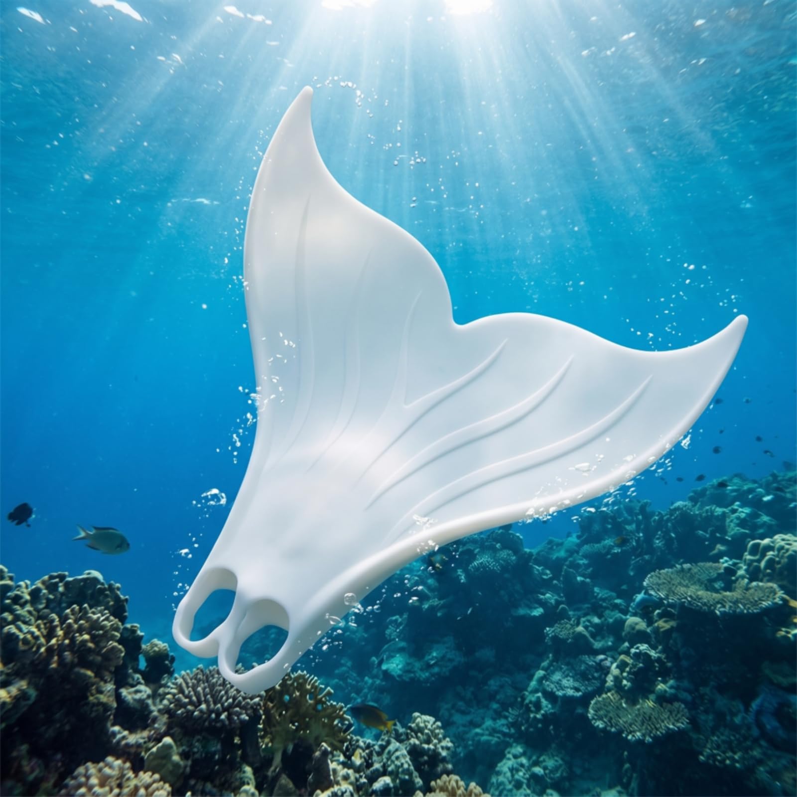 Monopinna da Sirena Morbida Monopinna in Silicone Confortevole Pinna Unica Gomma per Nuotatori, Mermaid, Piscina, Allenamento