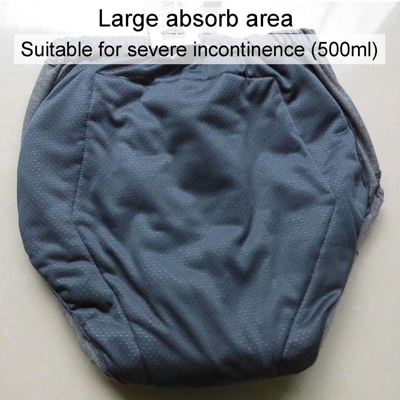 Pantalones para el cuidado de la incontinencia Pantalones para orina adecuados para personas mayores Incontinencia severa Área absorbente A prueba de fugas Lavable y reutilizable 2 lados se pued