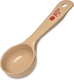 Carlisle 432406 Solid Short Handle Portion Control Spoon, 2 oz, Beige - coolthings.us