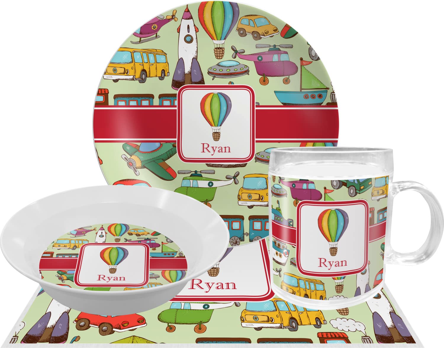 Personalized Vintage Transportation Melamine Bowl - 12 oz