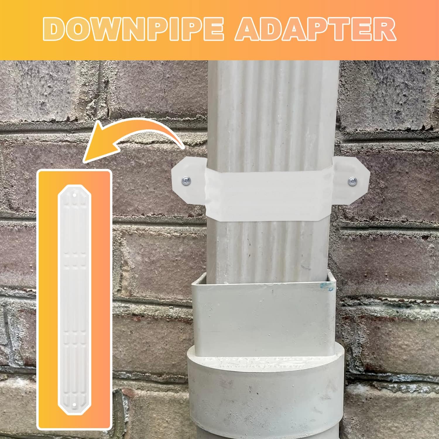 Downspout Gutter Y Connector 3x4 Standard Right High Gloss White & 1