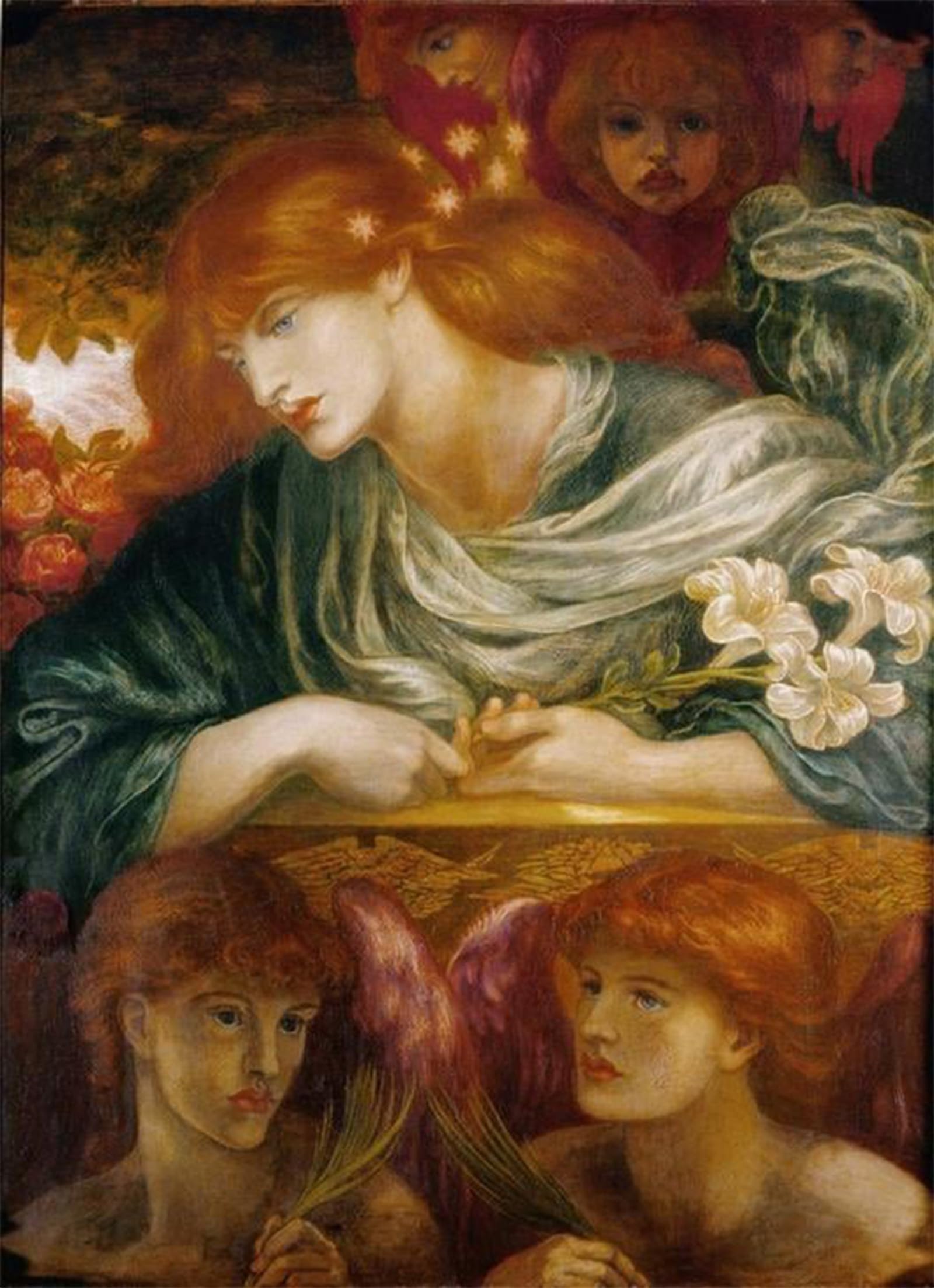 POSTERIIk Famous Modern Artwork Art Mural the Blessed Damozel by Dante Gabriel Charles Rossetti Oil Paintings Pictures for Home Decor 60x90cm