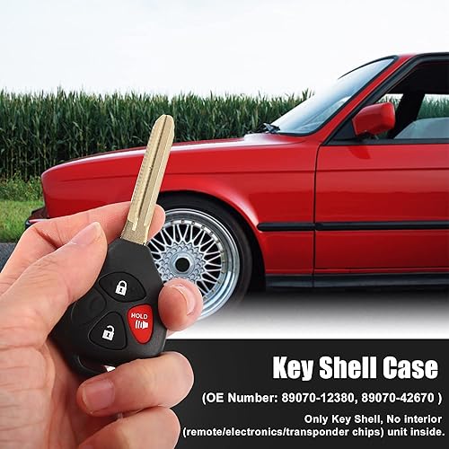 Miniatura 2 de uxcell Funda de repuesto para llavero de coche HYQ12BBY para Toyota Camry 2007-2010 4 botones de llave negro