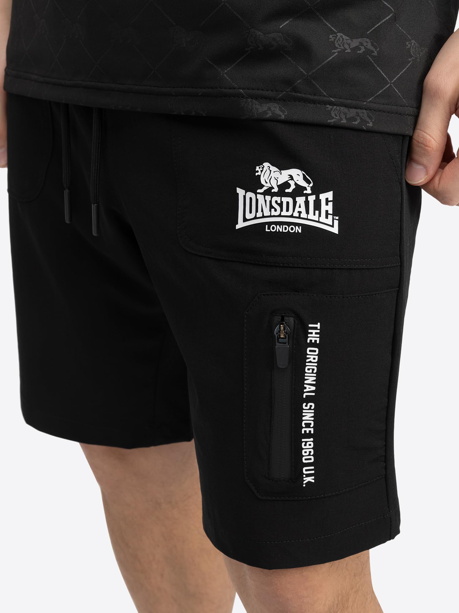 Lonsdale London Havant Homme Short Noir 90% Polyamide, 10% Spandex Regular