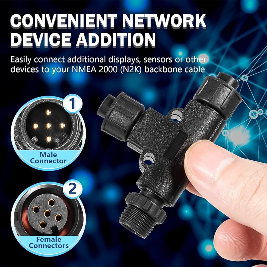 Lowrance T Connector For Garmin Lowrance Simrad B &G (N2k) 4-Port MultiPort (Tee)T Nmea 2000