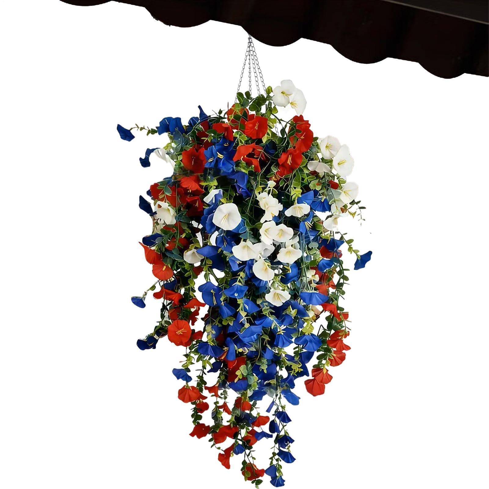 Flores tricolores de 3 piezas en rojo, blanco y azul para decoración exterior e interior