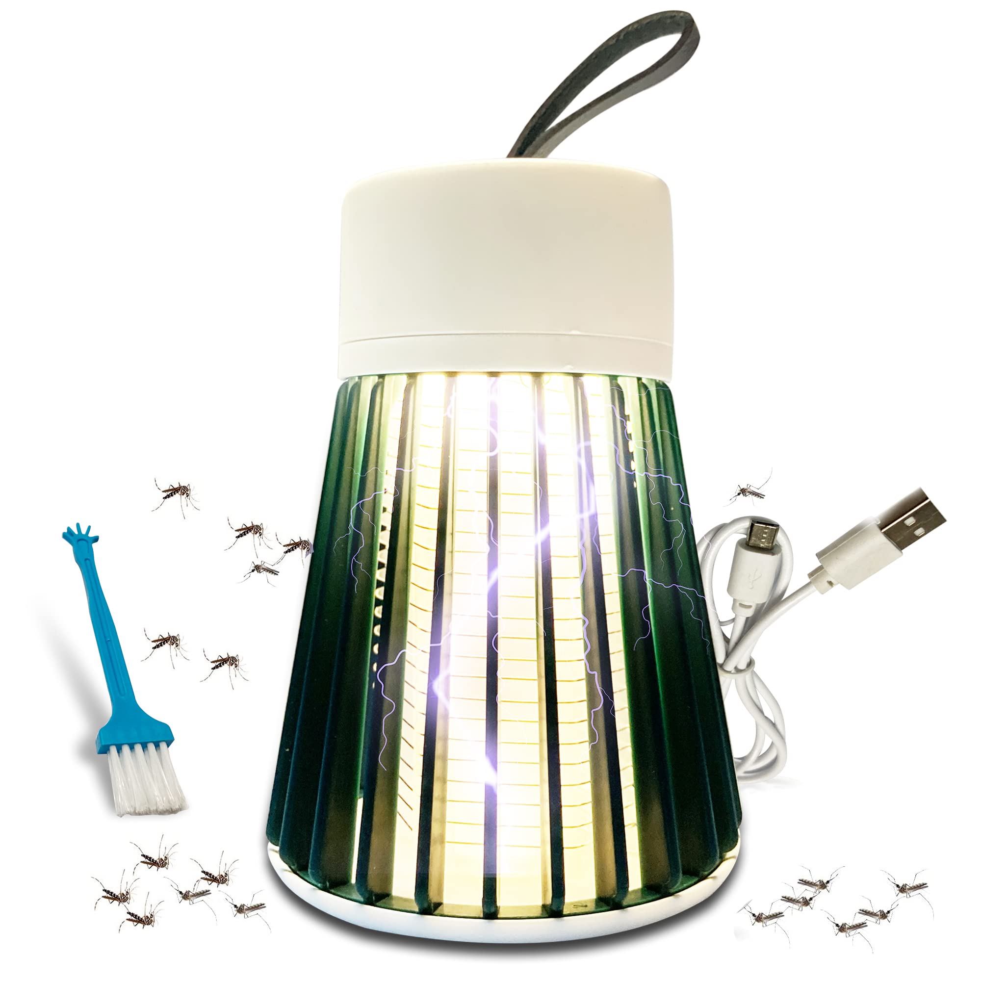 Woobugs Eco-Friendly Electronic Led Mosquito Killer Machine Insect Killer for Home, Kitchen, Backyard, Camping with 1200Mah Battery Green