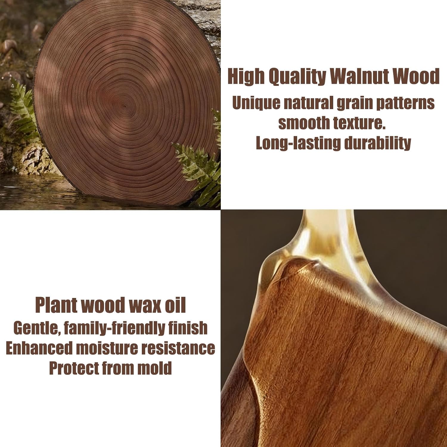 Adhesive Curtain Holdbacks, Premium Walnut Wood Base - No Drill Wall-Mounted Wood Curtain Tiebacks for Drapes, Rustic Minimalist Wooden Curtain Holders with Strong Acrylic Adhesive(2-Pack)