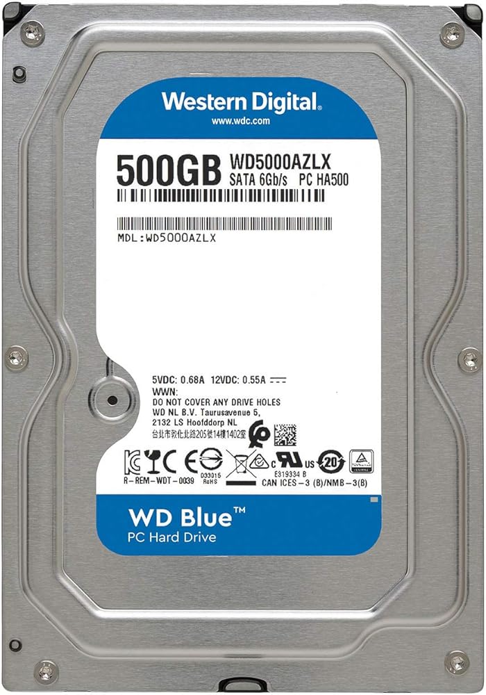Western Digital ED Blue, 500GB Internal SATA Drive with 7200 RPM & 32MB Cache thumbnail 2
