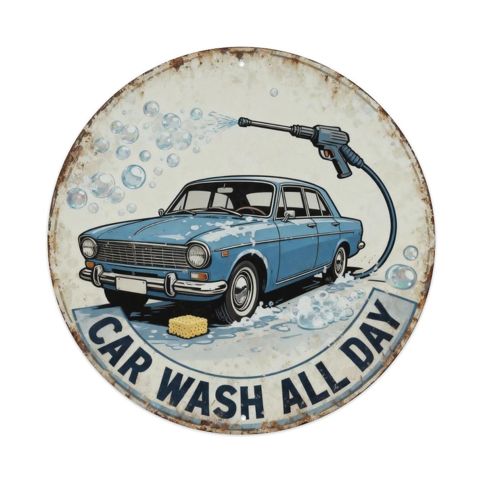 Car Wash All Day Metal Tin Sign Plaque