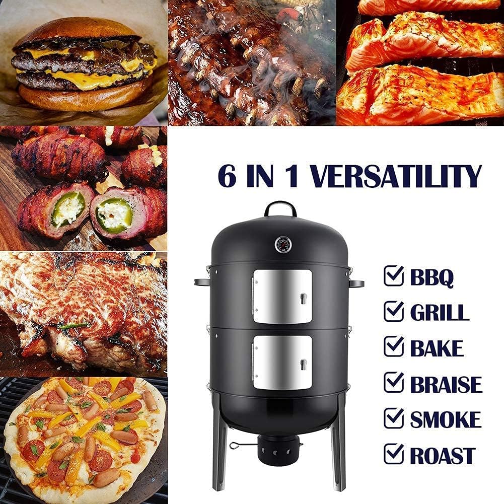 Realcook 20-inch Charcoal Vertical Smoker with Water-resistant Cover