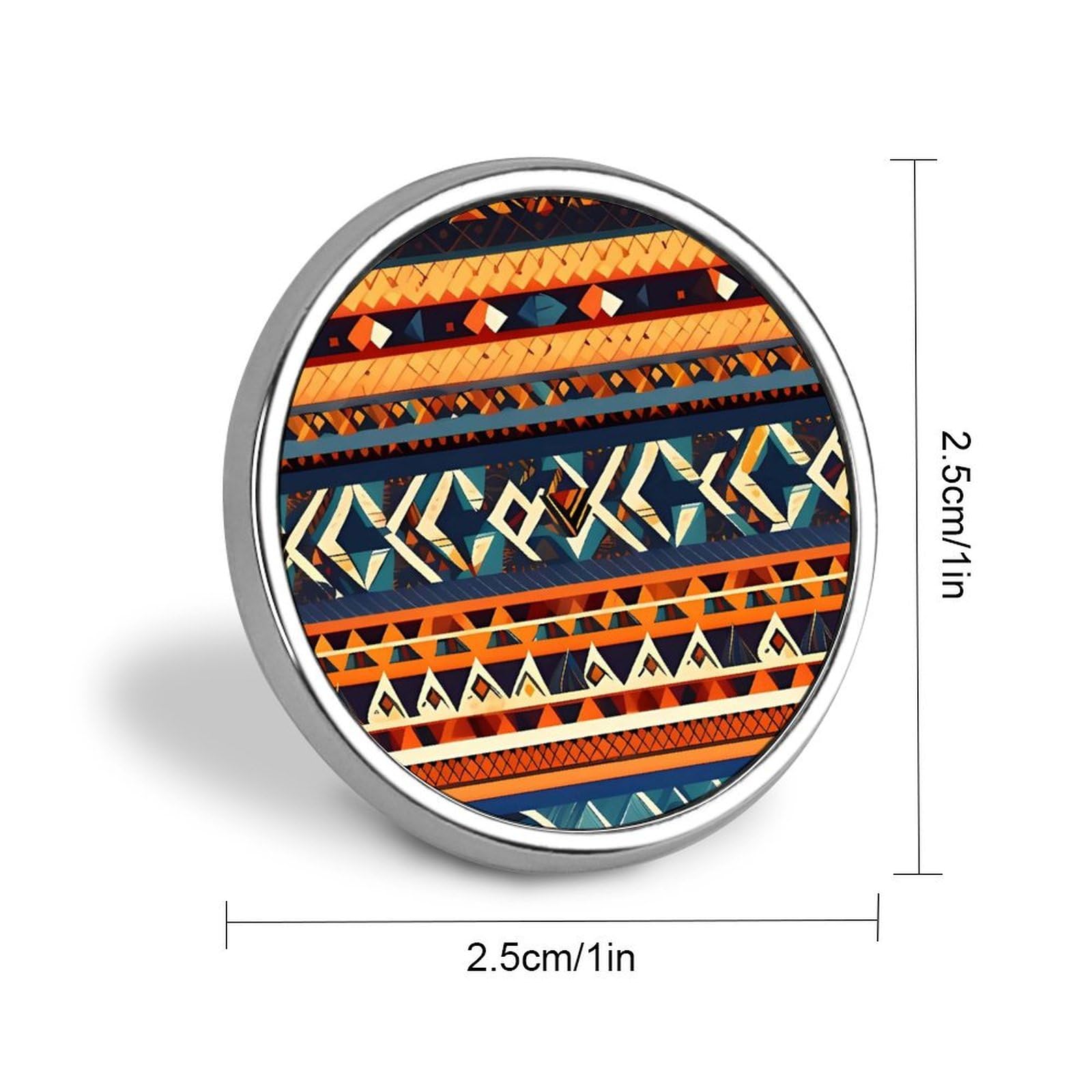 Stylish African National Patterns Printed Round Brooch: Lightweight, Durable, Stylish Wedding Accessory Ideal for Valentine's Day And Women's Day