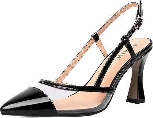 Zapatos de tacón alto para mujer, con hebilla sólida, tacón alto, con hebilla sólida, 3.3 pulgadas