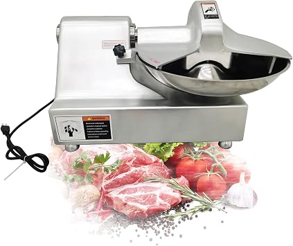 Vegetable Fruit Meat Chopper 8L Electric Food Processor Commercial Stainless Steel Food Cutter Meat Bowl Cutter Mixer Dia 18.11 Nuts Grain Mincer 110V