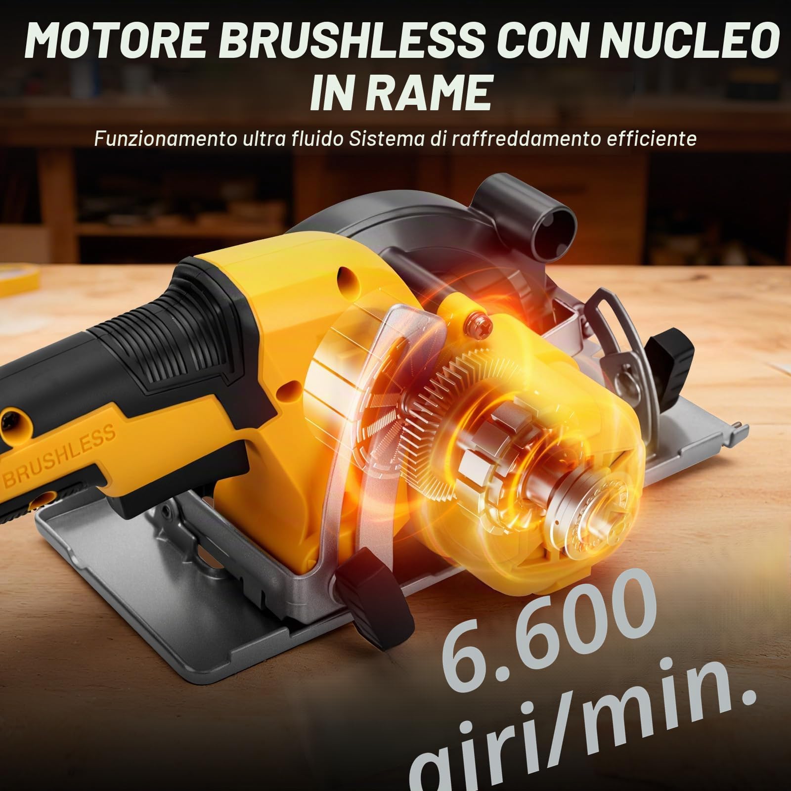 Roadtime Sega circolare a batteria da 5 pollici per DeWalt da 20 V (senza batterie), mini sega circolare professionale con 2 lame, sega per legno e coltello diamantato, ideale per legno, metalli