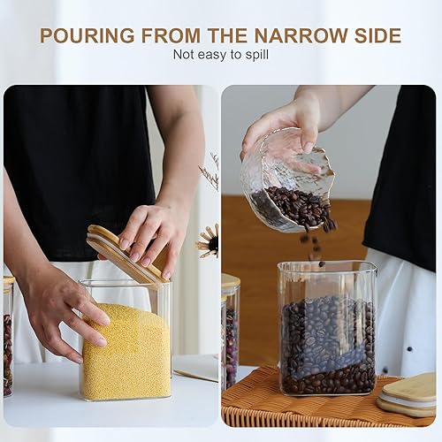 Miniatura 3 de Liuruiyu Tarros de almacenamiento de vidrio de 4.7 x 3.1 in Juego de 6, recipientes de almacenamiento de alimentos de vidrio transparente con tapa