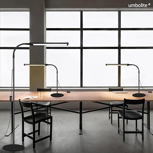 Miniatura 7 de Luz de pestañas, lámpara de pie LED, lámpara de pie de lectura, cuello de cisne ajustable, 3 alturas, brillo dual de 10 W, lámpara de pie portátil