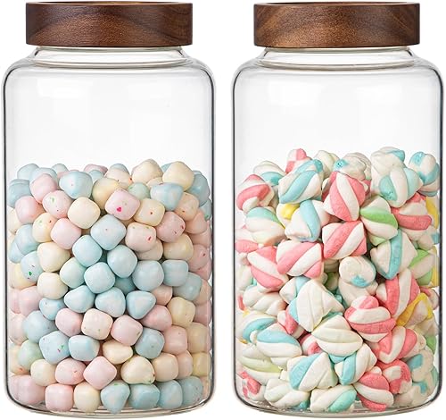 Miniatura 12 de Tarro de vidrio con tapa superior de rosca, tarros de vidrio de borosilicato de 37 onzas, recipientes de condimentos para cocina, recipientes