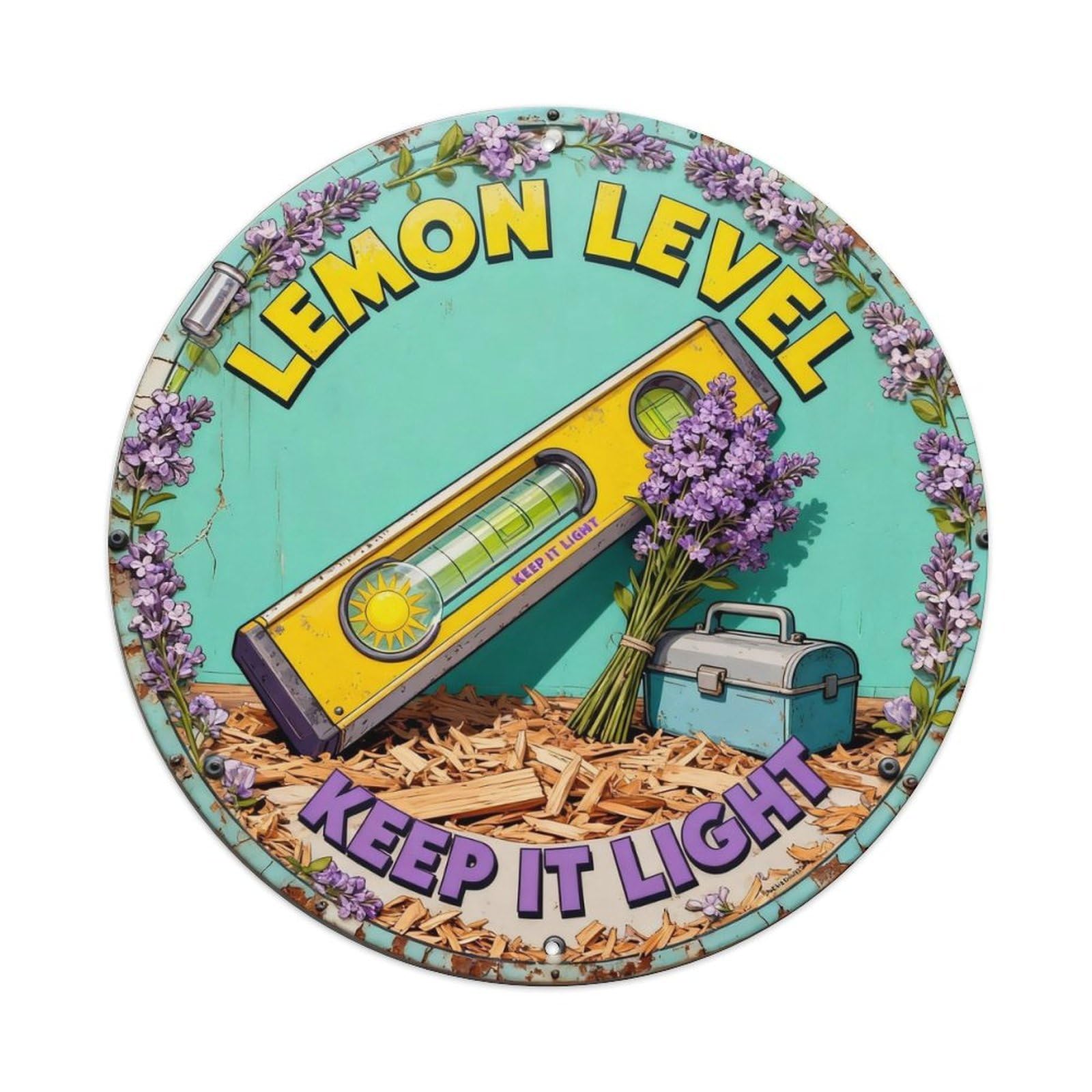 Lemon Level Sign Metal Tin Sign Plaque