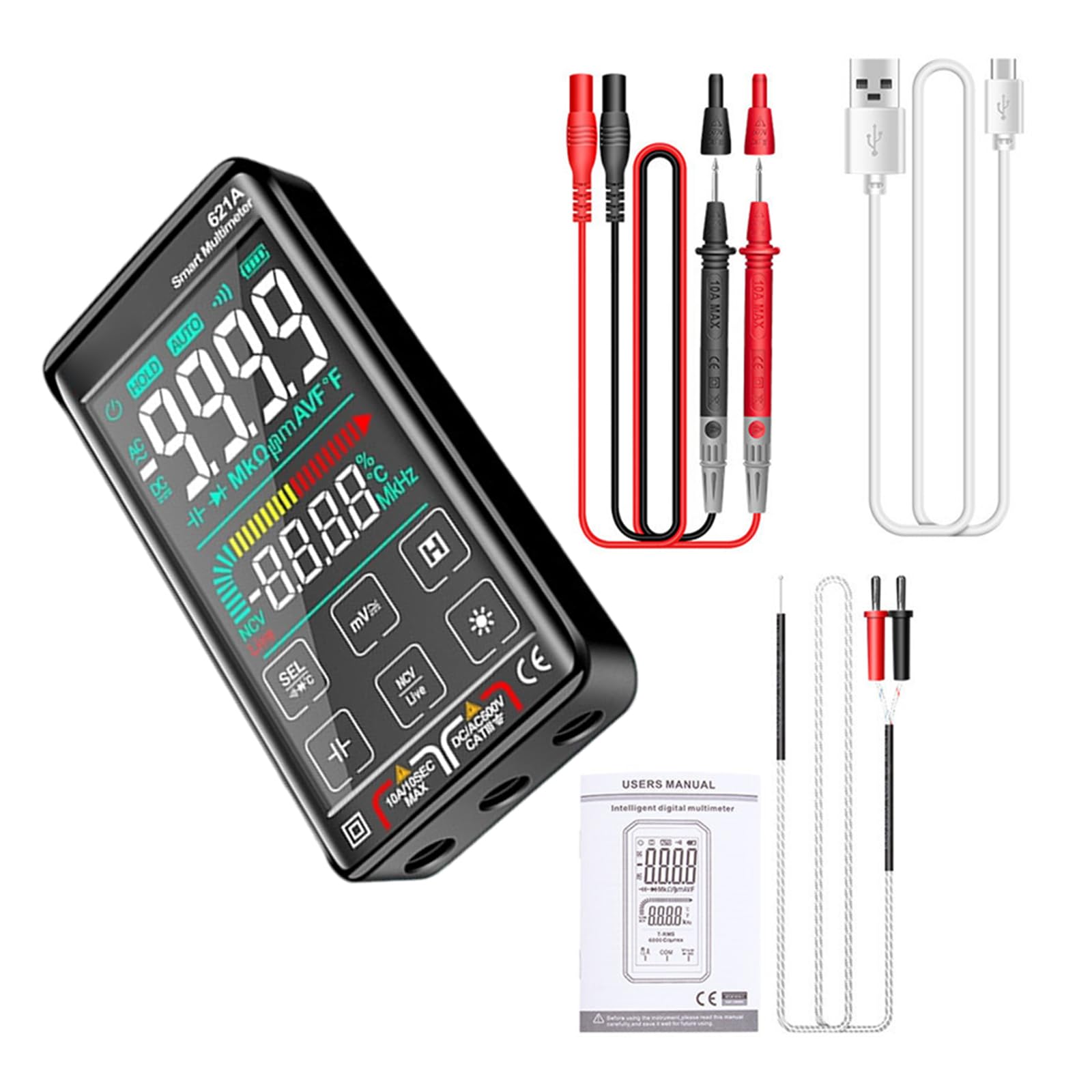 Auto Ranging Digital Multimeter Portable Electrical Tester with Multiple Functions Accuracy for Professionals Transportable Multimeter