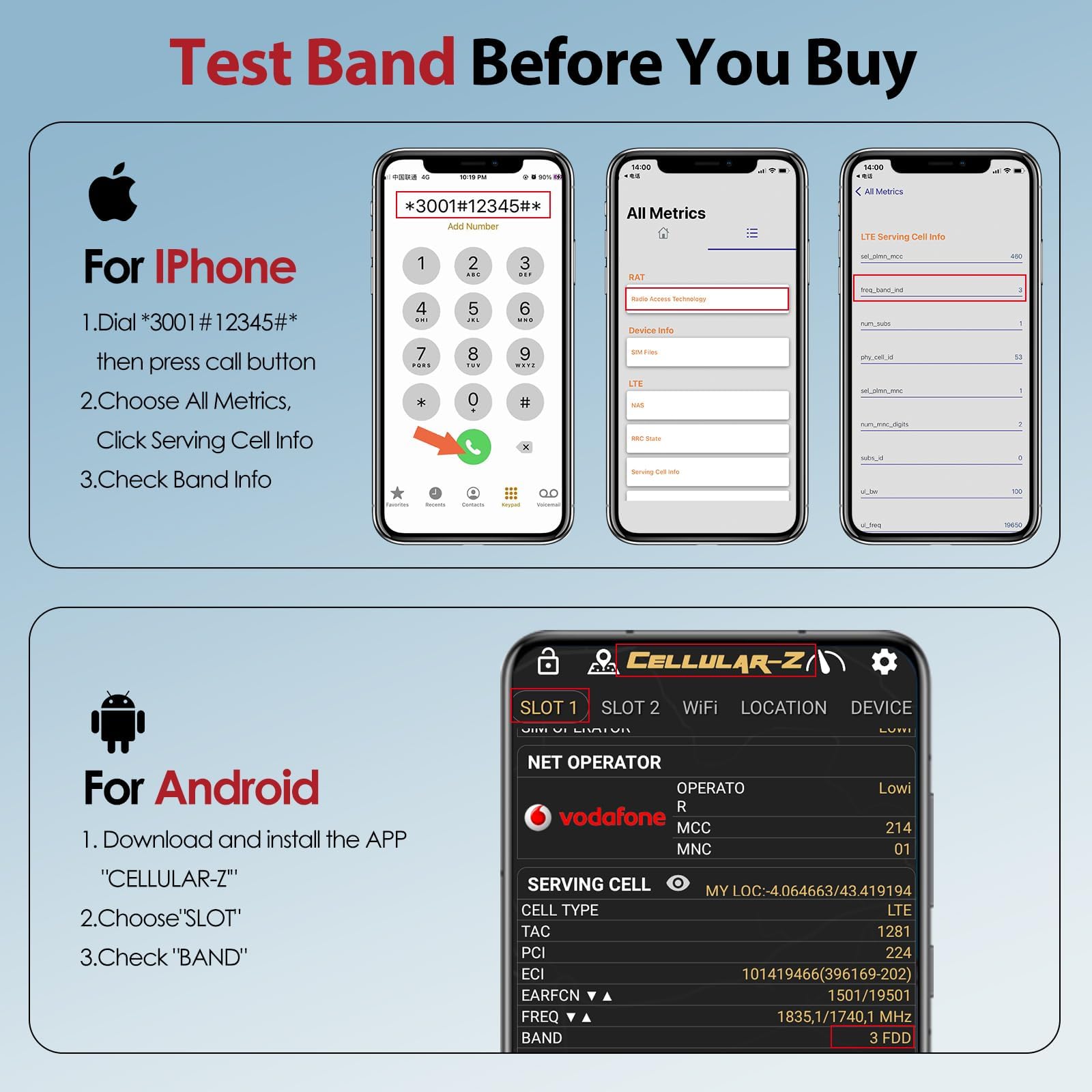 Amplificador de Cobertura Movil Nuevo Diseño Banda 8/3/1 900 1800 2100MHz Amplificador 4G LTE 3G gsm Compatible con Simiyo/Orange/Yoigo/LEBARA Antena de Interior y Amplificador Todo en uno