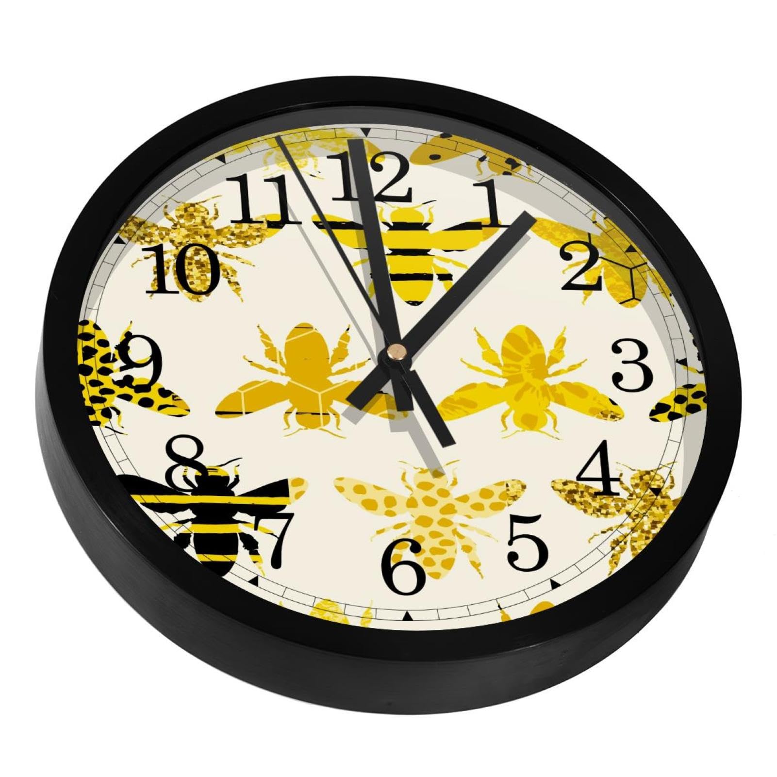 Horloge murale silencieuse de chambre et salon déco nature bourdon