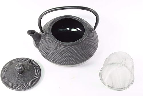 Miniatura 2 de Juego de tetera de hierro japonés ~ 2 tazas de té incluidas Black Dot Hobnail ~ Regalo de cumpleaños/regalo/decoración del hogar/Feng Shui/Cocina /