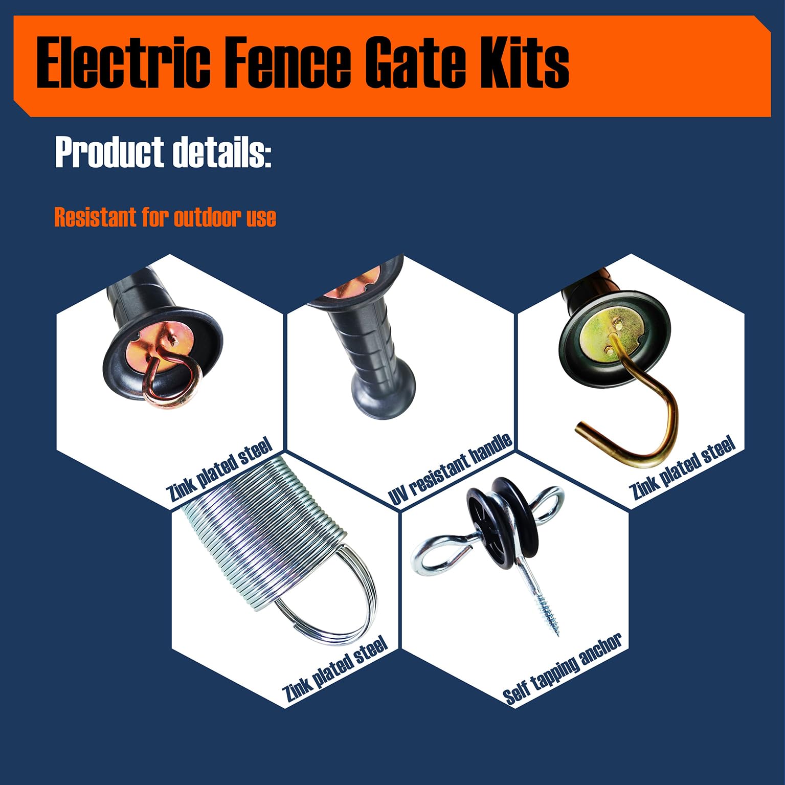 Fence Gate Spring Kit Electric Fence Gate Handle Kit With Tension ...