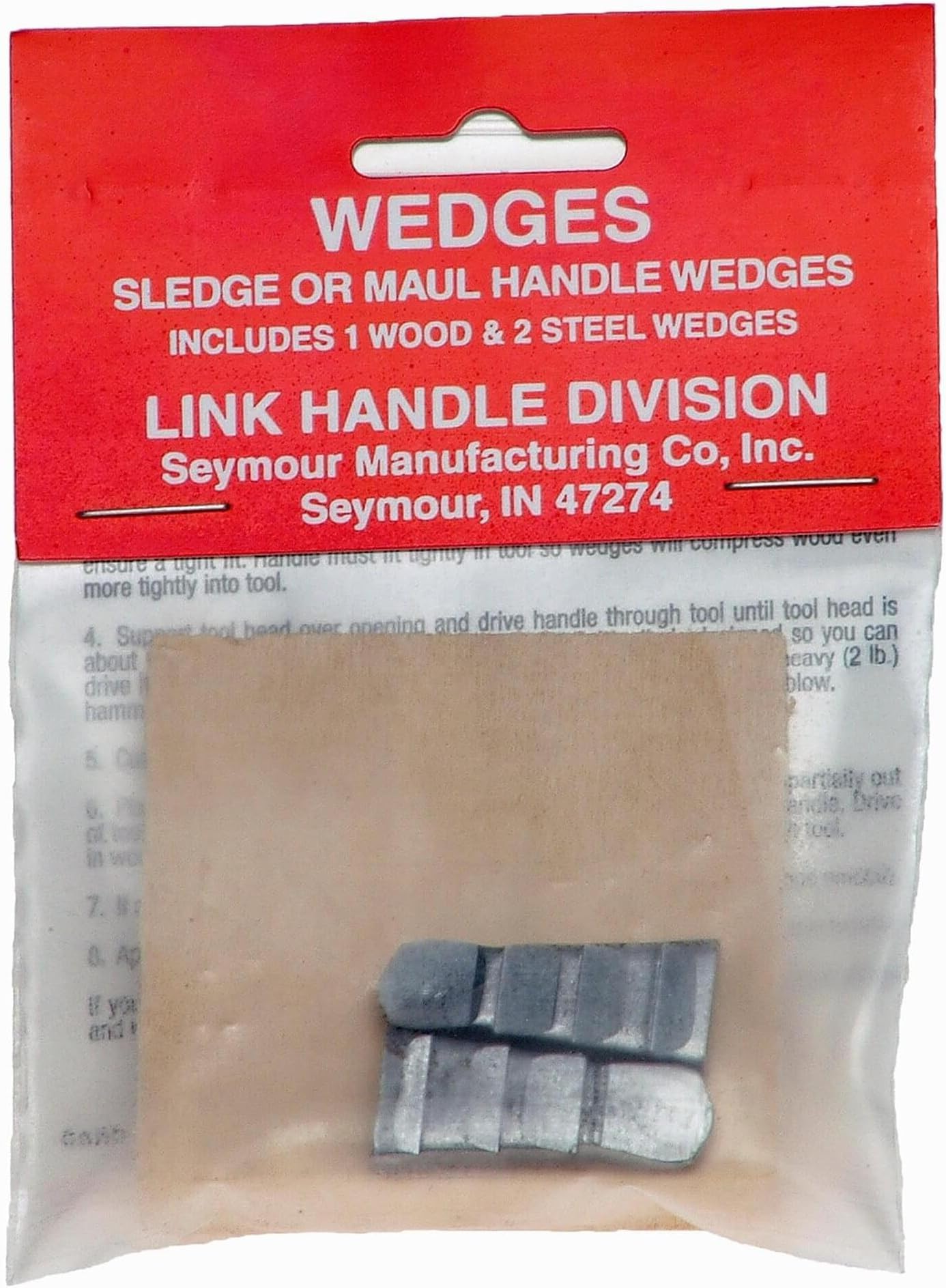 Sledge or Maul Handle Wedges - 1 Wood & 2 Steel